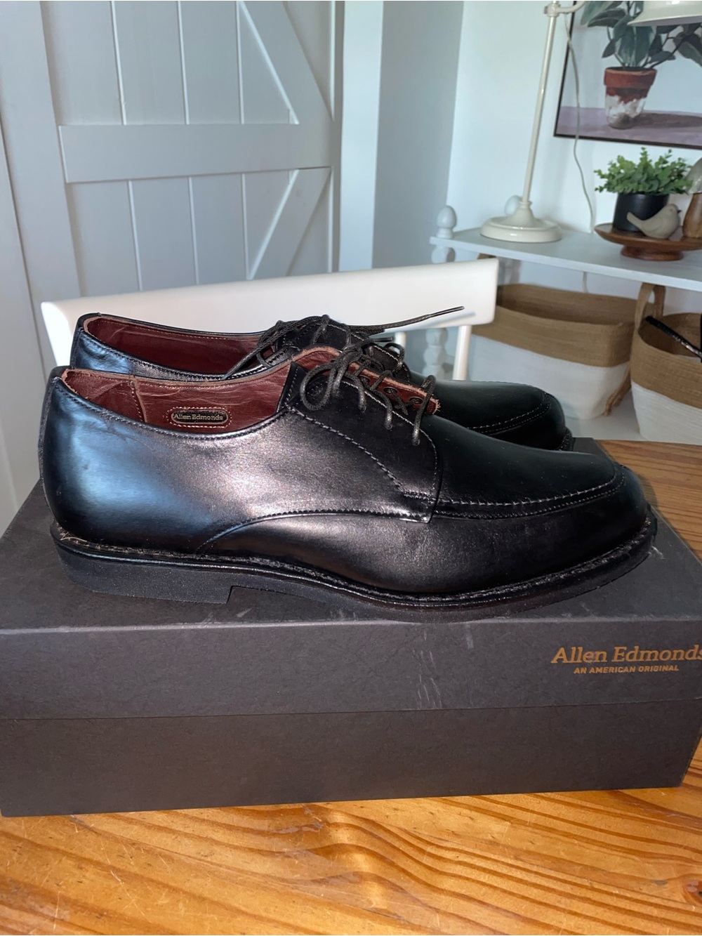 Allen Edmonds MSP Derby In Black  Sz 9.5 E Wide NWB $345